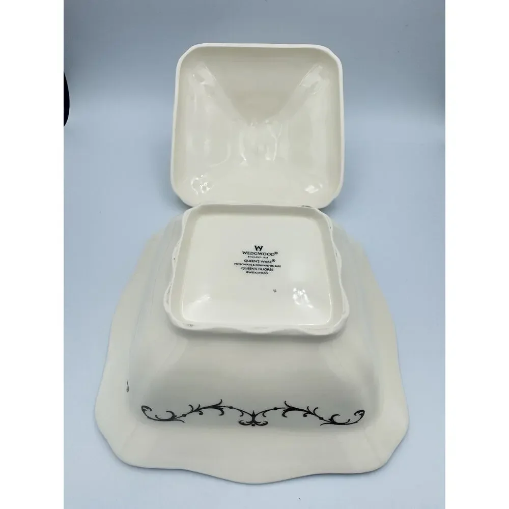 Wedgwood Queensware Queens Filigree Covered Side Dish